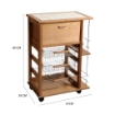 CARRELLO VESUVIO PORTAPANE+PORTABOTTIGLIE ROVERE IN FAGGIO BASE INFERIORE MULTISTRATO DI BETULLA 1 CASSETTO 3 CESTELLI PIANO MATTONELLE IN CERAMICA OKX