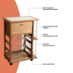 CARRELLO VESUVIO PORTAPANE+PORTABOTTIGLIE ROVERE IN FAGGIO BASE INFERIORE MULTISTRATO DI BETULLA 1 CASSETTO 3 CESTELLI PIANO MATTONELLE IN CERAMICA OKX
