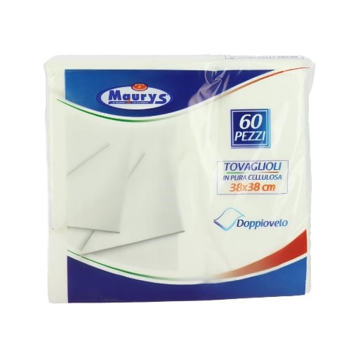 MAURY'S TPVAGLIOLI IN PURA CELLULOSA 60PZ 38X38 CM 2 VELI