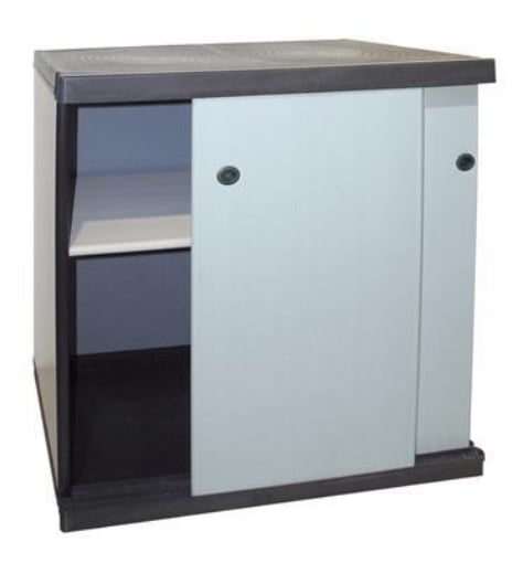 ARMADIO IN RESINA CON RIPIANI E ANTE SCORREVOLIDA INTERNO E DA ESTERNO MISURE 68X40,5X85H CM