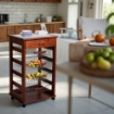 CARRELLO VESUVIO CON CASSETTO CILIEGIO INTERAMENTE IN FAGGIO E BASE INFERIORE IN BETULLA 1 CASSETTO PIANO MATTONELLE IN CERAMICA