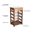 CARRELLO VESUVIO CON CASSETTO ROVERE IN FAGGIO BASE INFERIORE MULTISTRATO DI BETULLA 1 CASSETO 4 CESTELLI PIANO MATTONELLE IN CERAMICA