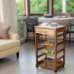 CARRELLO VESUVIO CON CASSETTO ROVERE IN FAGGIO BASE INFERIORE MULTISTRATO DI BETULLA 1 CASSETO 4 CESTELLI PIANO MATTONELLE IN CERAMICA