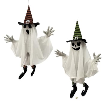 DECORAZIONE HALLOWEEN STREGA FANTASMA CON CAPPELLO DIMENSIONI 17X34X47H CM ASSORTITO