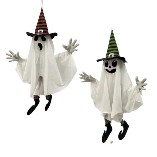 DECORAZIONE HALLOWEEN STREGA FANTASMA CON CAPPELLO DIMENSIONI 17X34X47H CM ASSORTITO