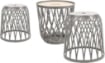 UNIQUBO SET CON 2 SEDUTE TRAFORATE E TAVOLO NATURALE 44,7 X 44,7 X H45 CM