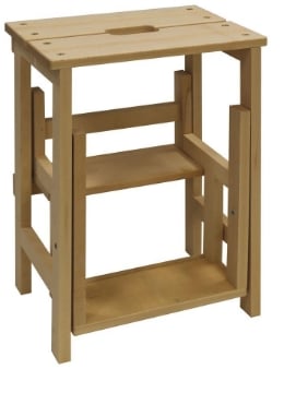 SCALETTE A RIBALTA ALBERIAMO DUPLO IN LEGNO MASSELLO 30 X 50 X H50 CM