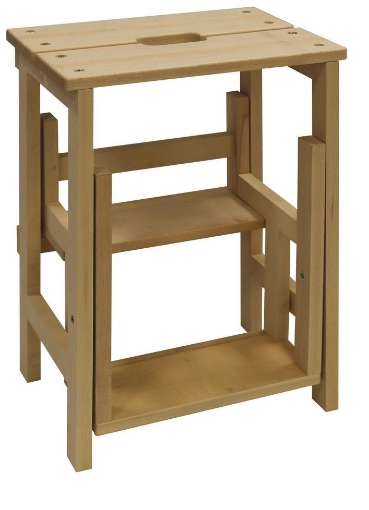 SCALETTE A RIBALTA ALBERIAMO DUPLO IN LEGNO MASSELLO 30 X 50 X H50 CM
