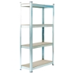 SCAFFALE IN MDF ZINCATO 4 RIPIANI 75 X 30 X H150 CM PORTATA MASSIMA 400 KG ADATTO COME MOBILE PORTA OGGETTI O SCAFFALE