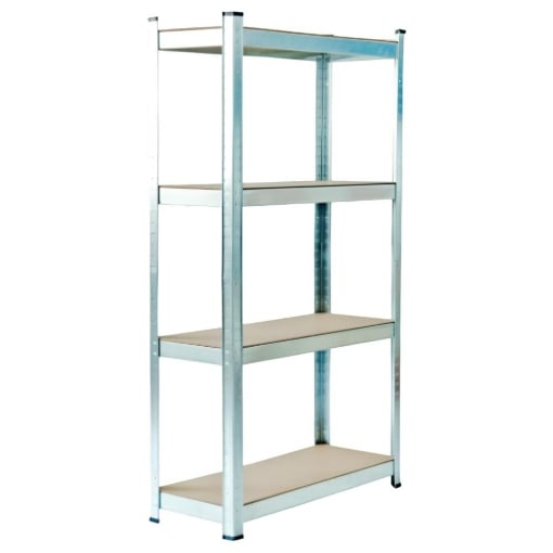 SCAFFALE IN MDF ZINCATO 4 RIPIANI 75 X 30 X H150 CM PORTATA MASSIMA 400 KG ADATTO COME MOBILE PORTA OGGETTI O SCAFFALE