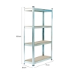 SCAFFALE IN MDF ZINCATO 4 RIPIANI 75 X 30 X H150 CM PORTATA MASSIMA 400 KG ADATTO COME MOBILE PORTA OGGETTI O SCAFFALE