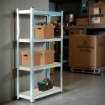 SCAFFALE IN MDF ZINCATO 4 RIPIANI 75 X 30 X H150 CM PORTATA MASSIMA 400 KG ADATTO COME MOBILE PORTA OGGETTI O SCAFFALE