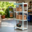 SCAFFALE IN MDF ZINCATO 4 RIPIANI 75 X 30 X H150 CM PORTATA MASSIMA 400 KG ADATTO COME MOBILE PORTA OGGETTI O SCAFFALE