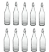 SET 10 BOTTIGLIE MILLY DA 1 LT IN VETRO CON TAPPO A CHIUSURA ERMETICA ALIMENTARE