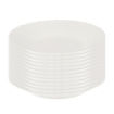 SET DI 12 PIATTI FONDI PRIMA IN VETRO TEMPERATO BIANCO DA 23 CM