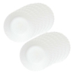 SET 12 PIATTI PIANI PRIMA IN VETRO TEMPERATO BIANCO DA 26 CM