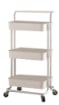 MAURY'S CARRELLO BIANCO PORTATUTTO 3 RIPIANI CON RUOTE MANICO 43X36X86CM METALLO