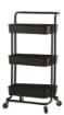 MAURY'S CARRELLO NERO PORTATUTTO 3 RIPIANI CON RUOTE E MANICO 43X36X86CM METALLO