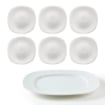 SET DA SEI PIATTI PIANI LINEA PARMA ROCCO BORMIOLI IN OPALGLASS BIANCO QUADRATO 27 CM 