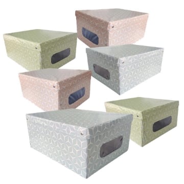SET 6 MAURY'S SCATOLA PORTABIANCHERIA SHAPE IN PVC 50 X 39 X 24 CM ASSORTITA