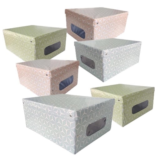SET 6 MAURY'S SCATOLA PORTABIANCHERIA SHAPE IN PVC 50 X 39 X 24 CM ASSORTITA