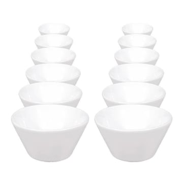 SET 12 COPPETTE NAPOLI A FORMA CONICA DA 9 CM IN COLORE BIANCO