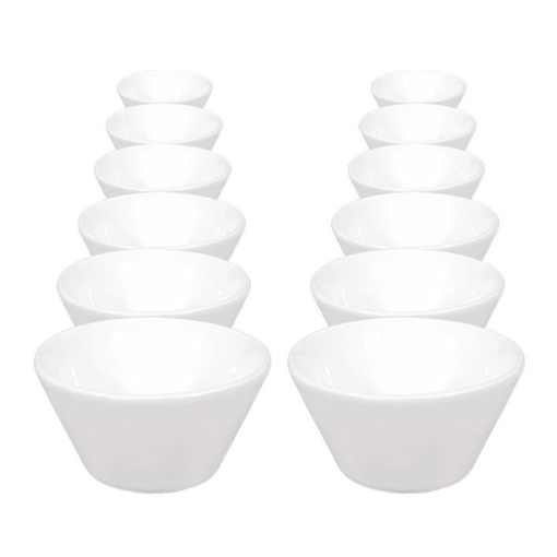 SET 12 COPPETTE NAPOLI A FORMA CONICA DA 9 CM IN COLORE BIANCO