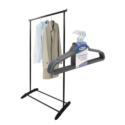 MAURY'S APPENDIABITI FISSO 78 X 43 X H 142 CM CON 10 GRUCCE IN VELLUTO 