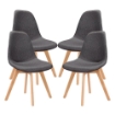 SEDIE 4 PZ DA ARREDO DARK GREY CON STRUTTURA IN LEGNO E SEDUTA MORBIDA 