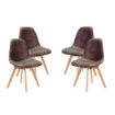MAURY'S SET 4 SEDIE DA ARREDO CON GAMBE IN LEGNO DI COLORE BROWN 