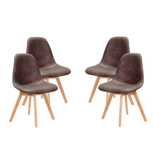 MAURY'S SET 4 SEDIE DA ARREDO CON GAMBE IN LEGNO DI COLORE BROWN 