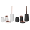SET DA BAGNO IN BAMBOO PINK GOLD 4 PEZZI DOSA SAPONE PORTA SAPONETTA SCOPINO PORTA SPAZZOLINI COLORAZIONI ASSORTITE