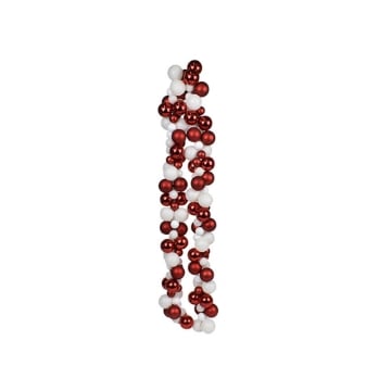MAURY'S DECORAZIONE NATALIZIA CON 142 SFERE DA 3-5 CM DIMENSIONE 9,5X180H CM - COLORE BIANCO E ROSSO OKX