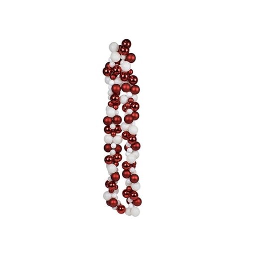 MAURY'S DECORAZIONE NATALIZIA CON 142 SFERE DA 3-5 CM DIMENSIONE 9,5X180H CM - COLORE BIANCO E ROSSO OKX