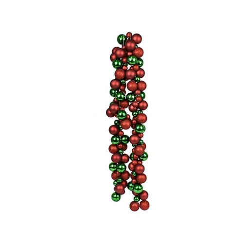 MAURY'S DECORAZIONE NATALIZIA CON 142 SFERE DA 3-5 CM DIMENSIONE 9,5X180H CM - COLORE VERDE E ROSSO OKX