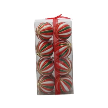 MAURY'S BOX NATALE DI 16 SFERE A SPICCHI COLORATI IN VERDE,ROSSO,BIANCO DIMENSIONI 8 CM OKX