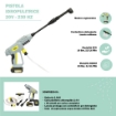 PISTOLA IDROPULITRICE A BATTERIA PRO 20V - 230HZ BATTERIA 2.0 AH, CARICABATTERIE ULTRARAPIDO 2.4A MODALITÀ BOOST