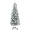 ALBERO DI NATALE 180CM CON 479 RAMI INNEVATI, DESIGN ALTO E STRETTO CON BASE PIEGHEVOLE, VERDE