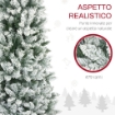 ALBERO DI NATALE 180CM CON 479 RAMI INNEVATI, DESIGN ALTO E STRETTO CON BASE PIEGHEVOLE, VERDE
