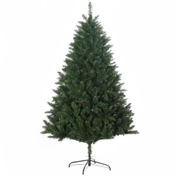 ALBERO DI NATALE ARTIFICIALE 180CM CON 800 RAMI E BASE IN METALLO, VERDE