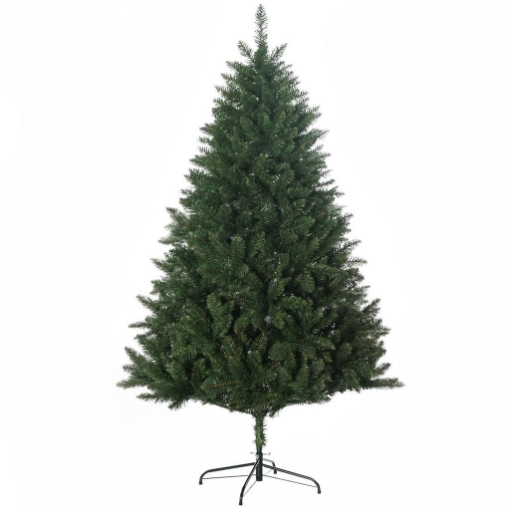 ALBERO DI NATALE ARTIFICIALE 180CM CON 800 RAMI E BASE IN METALLO, VERDE
