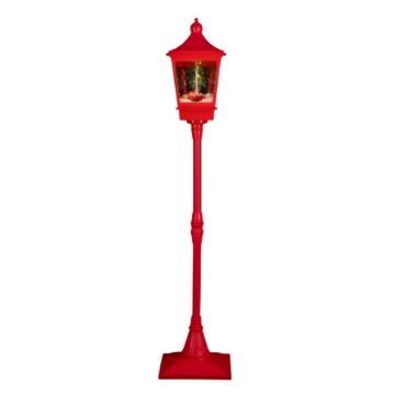 MAURY'S LAMPIONE DI NATALE IN ROSSO CON NEVE E PERSONAGGI PIÙ LED DIMENSIONI 37,5X185H CM OKX