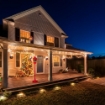 MAURY'S LAMPIONE DI NATALE IN ROSSO CON NEVE E PERSONAGGI PIÙ LED DIMENSIONI 37,5X185H CM OKX