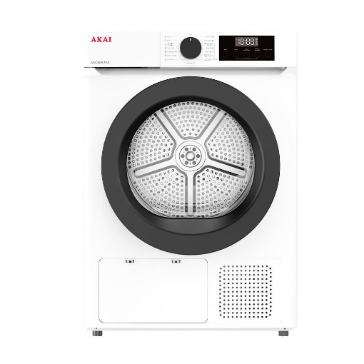 AKAI ASCIUGATRICE A POMPA DI CALORE CAPACITÀ 8KG CLASSE E CON 15 PROGRAMMI - COLORE BIANCO
