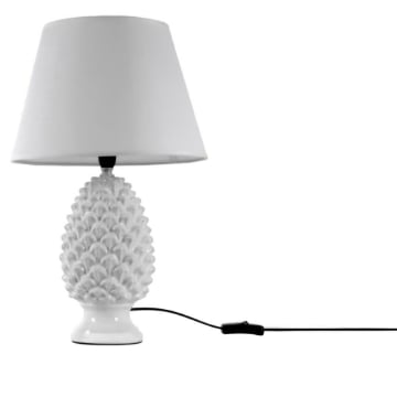 LAMPADA LUMETTO CON DESIGN A PIGNA CON BASE IN COLORE BIANCO 52 CM
