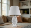 LAMPADA LUMETTO CON DESIGN A PIGNA CON BASE IN COLORE BIANCO 44,5 CM