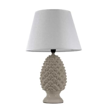 LAMPADA LUMETTO CON DESIGN A PIGNA CON BASE IN COLORE TORTORA 36 CM