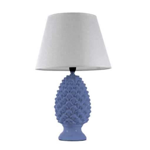 LAMPADA LUMETTO CON DESIGN A PIGNA CON BASE IN COLORE BLU 44,5 CM