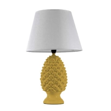 LAMPADA LUMETTO CON DESIGN A PIGNA CON BASE IN COLORE GIALLO 44,5 CM