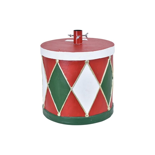 MAURY'S BASE SUPPORTO ALBERO DI NATALE A TAMBURO CON ROMBI COLORATI DIMENSIONI Ø32X31 H CM OKX